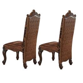 Manhattan Lane - 27 Inch Wide Side Chair, Faux Leather, Set of 2 - Brown