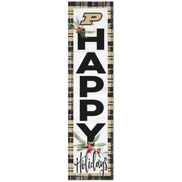 Jardine - Purdue Boilermakers 12'' x 48'' Happy Holidays Outdoor Leaner - White
