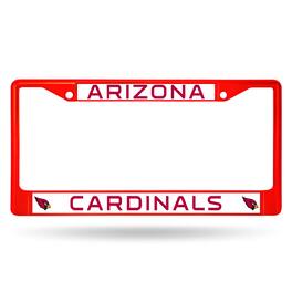 Rico Industries - Arizona Football Cardinals Chrome Metal (Red Painted) License Plate Frame - Multi
