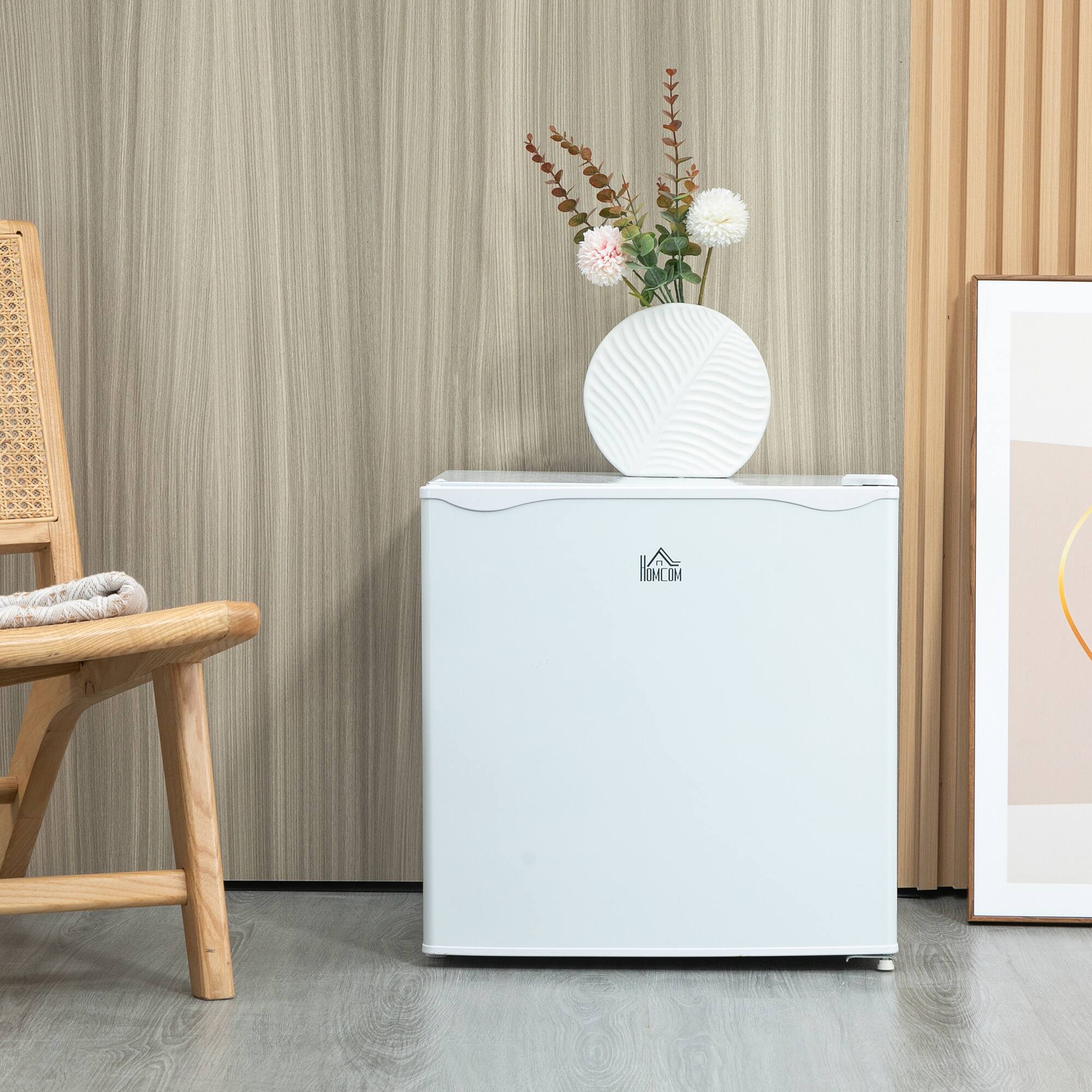 Angle. Tiramisubest - Mini Freezer Countertop,1.1 Cu.Ft Compact Upright Freezer with Removable Shelves,Reversible Door for Home,Dorm,White - White.