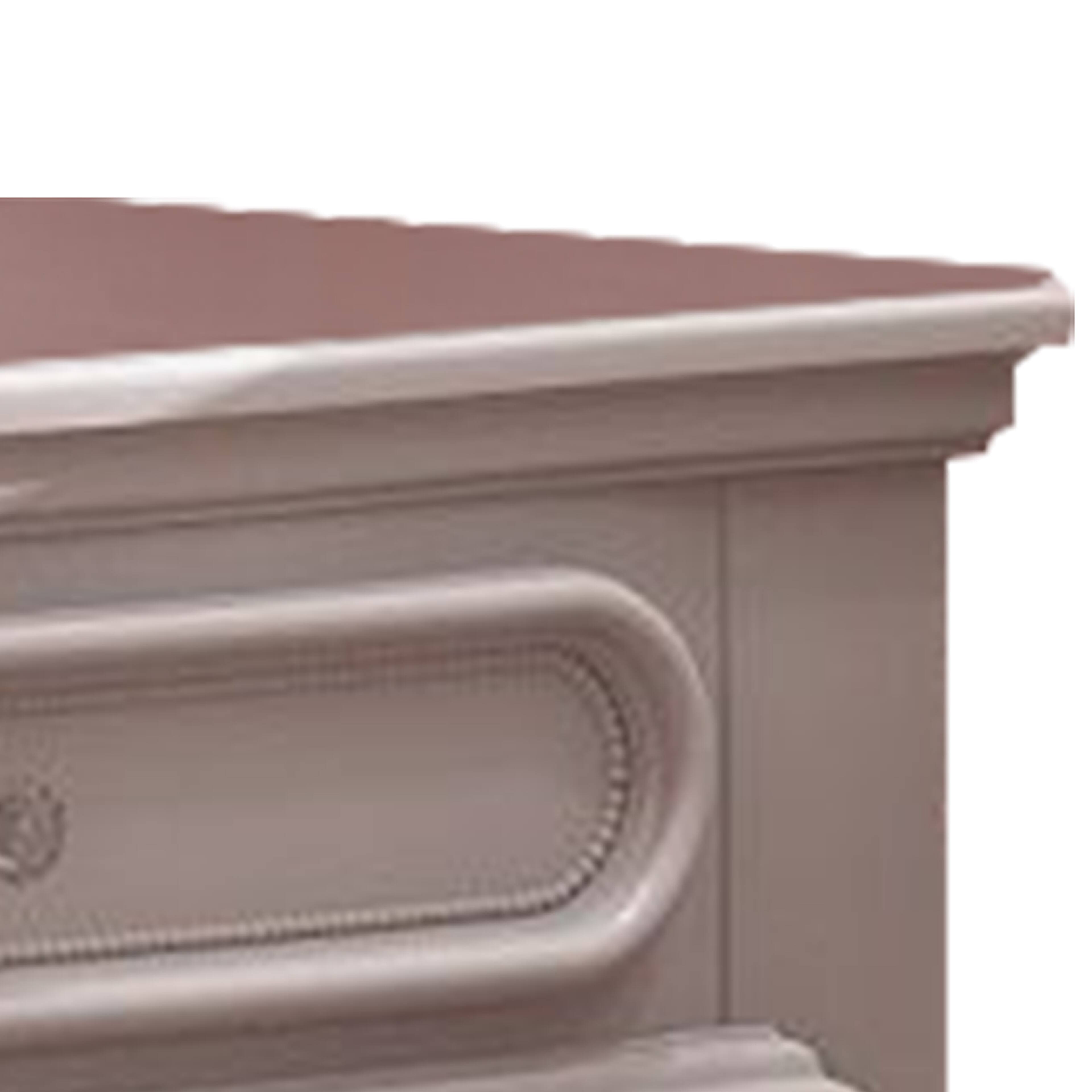 Alt View 1. Manhattan Lane - Auri 27 Inch Nightstand with 2 Drawer, Molded Trim Floral Motifs - White.