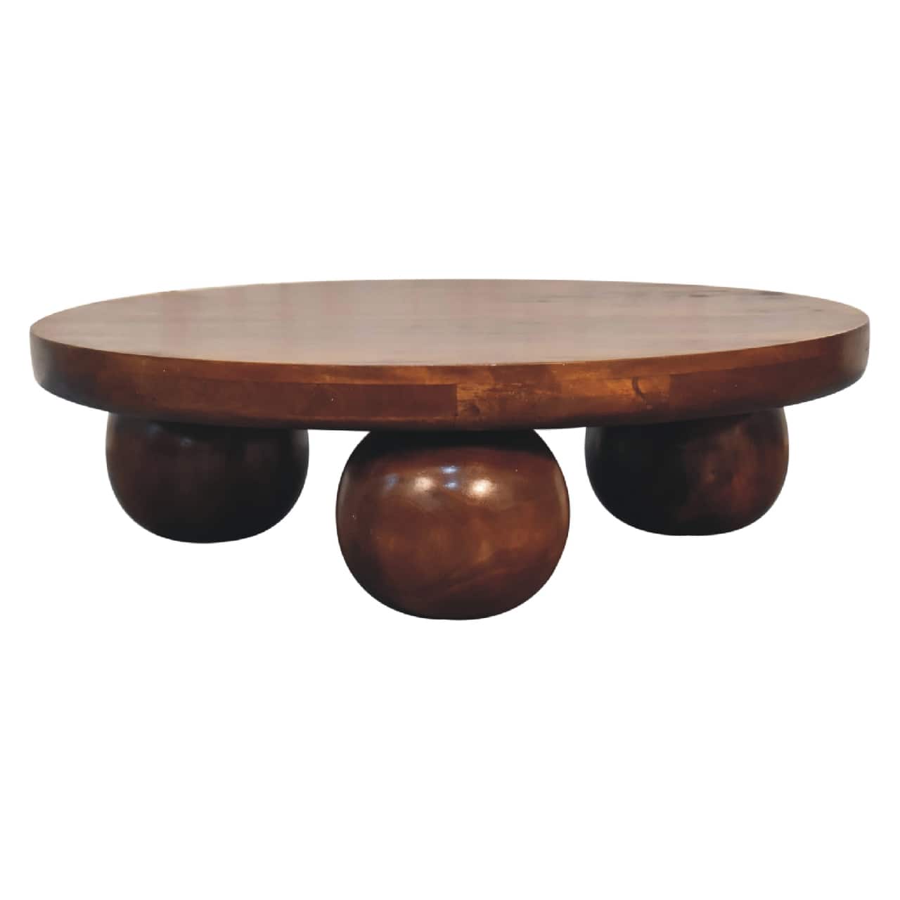 Artisan Furniture - Solid Wood Chestnut Central Ball Table - Brown