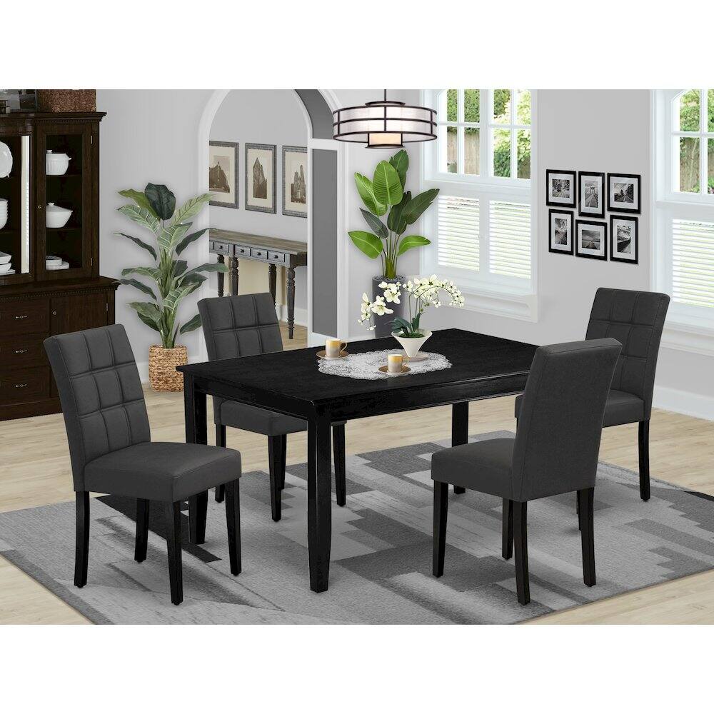 Alt View 7. East West Furniture - 5 Piece Dining Table Set consists A Modren Table - Black.