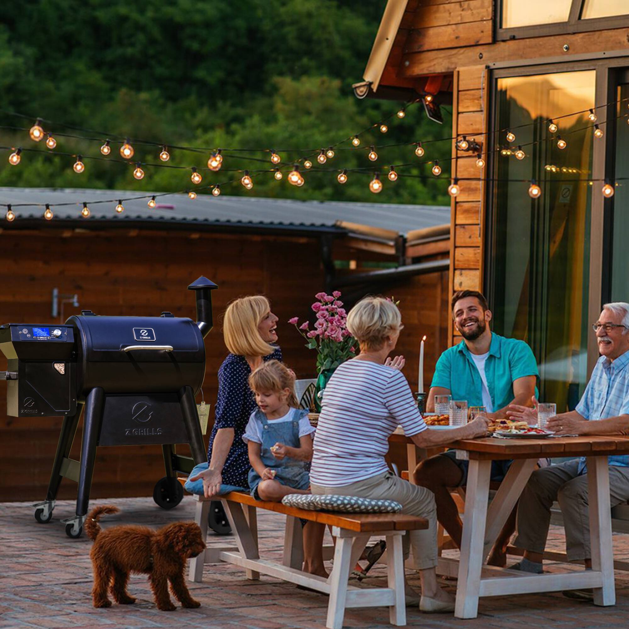 Alt View 5. Z GRILLS - Pioneer 459 sq. in. Pellet Grill and Smoker with PID Controller, 2 Meat Probes and Grill Cover - Black.