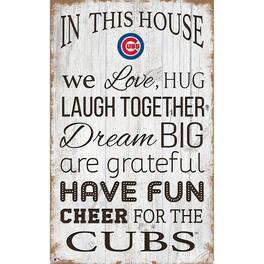 Fan Creations - Chicago Cubs 11'' x 19'' Team In This House Sign - Multicolor