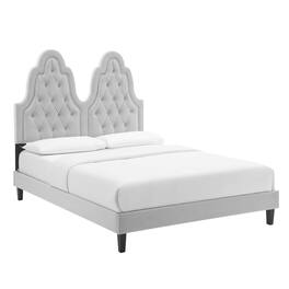 Modway - Alexandria Tufted Performance Velvet Twin Platform Bed - Gray