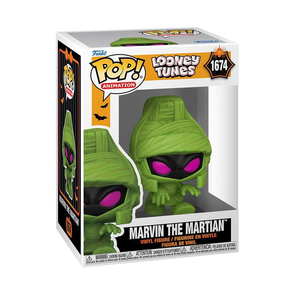 Funko mT POP! LOONEY TUNES 1674 P ANIMATION PT RI  NUATNE 3 MARVIN THE MARTIAN" FIGURINE EN VINYLE FIGURE I VINYL DE VINIL FIGURA PELIGRO DE ASFIA D'TOUFFEMENT A ADVERTENCIA: 01 nides no aI M - DANGER D pequetas - . a HAZARO A ATTENTION: - aonfonts de s dE 3 nos Pates WARNING: CHOKING Petties pilcns - convient - ciden ds 3 aun - sutade i Smal pe%