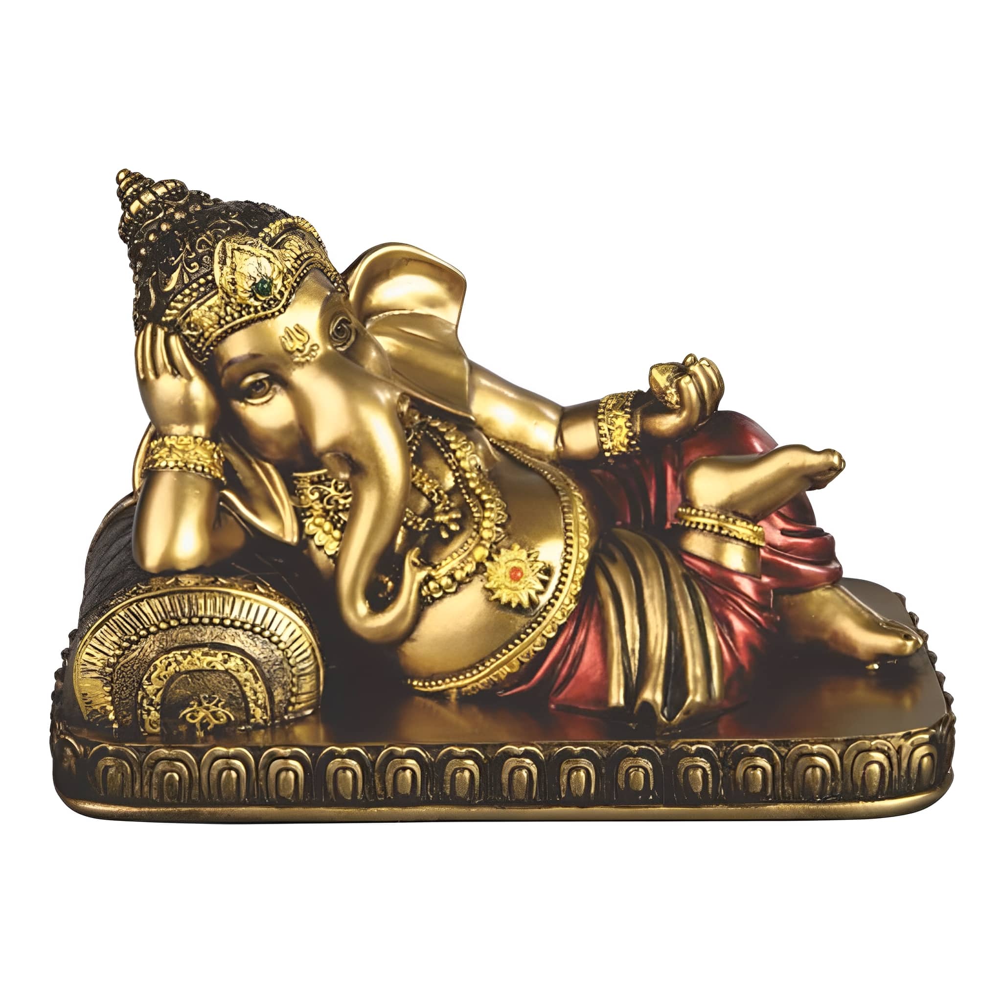 FC Design - 6.75"W Elephant Ganesh Lean on Sofa Figurine Statue Desk Tabletop Home Decor Gift - Multi-Color