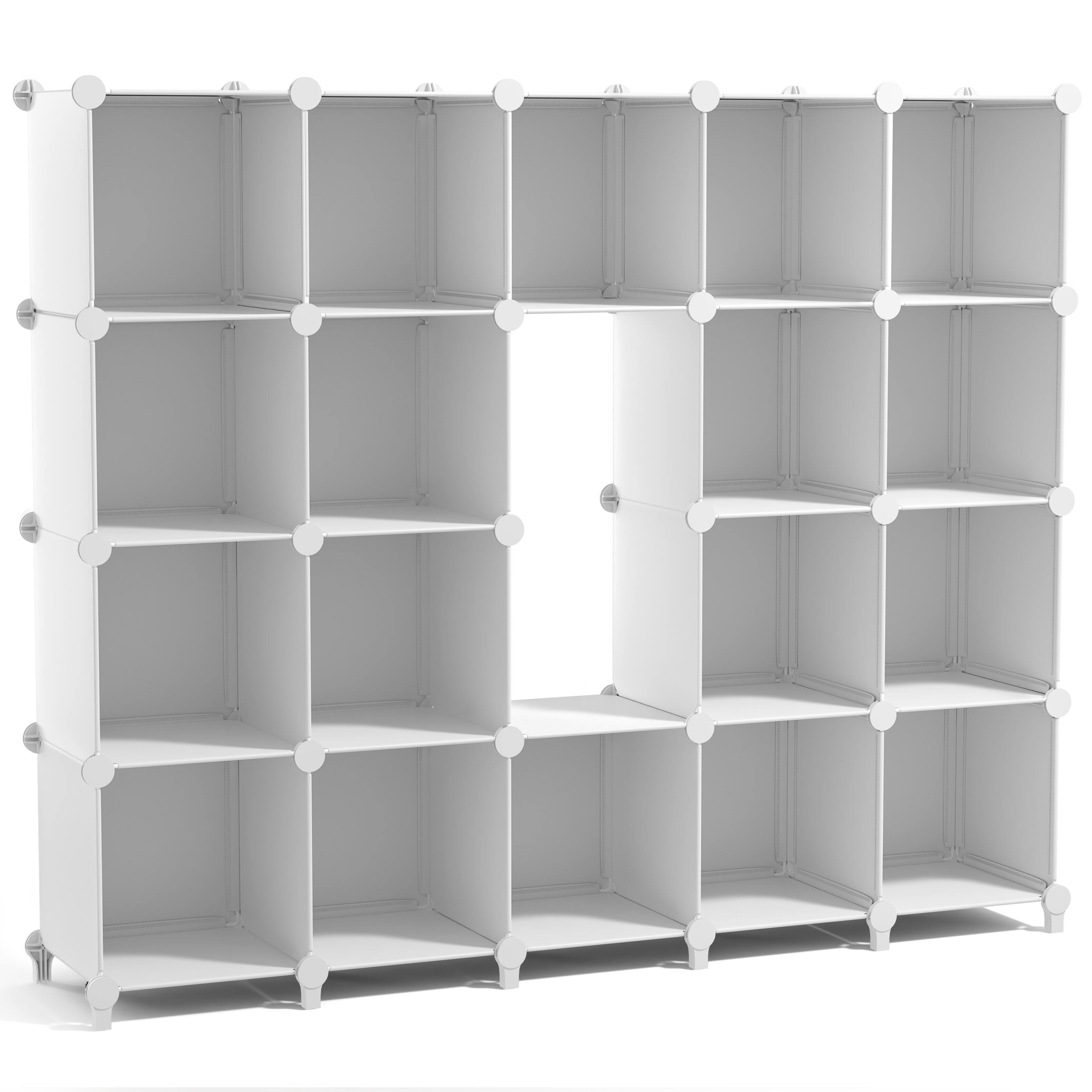 Angle. Sorbus - Sorbus 18 Cube Storage Organizer –Waterproof Cubby Shelf - Closet, Toys, Books, Shoes, Décor –Bedroom, Living Room, Kids - White.