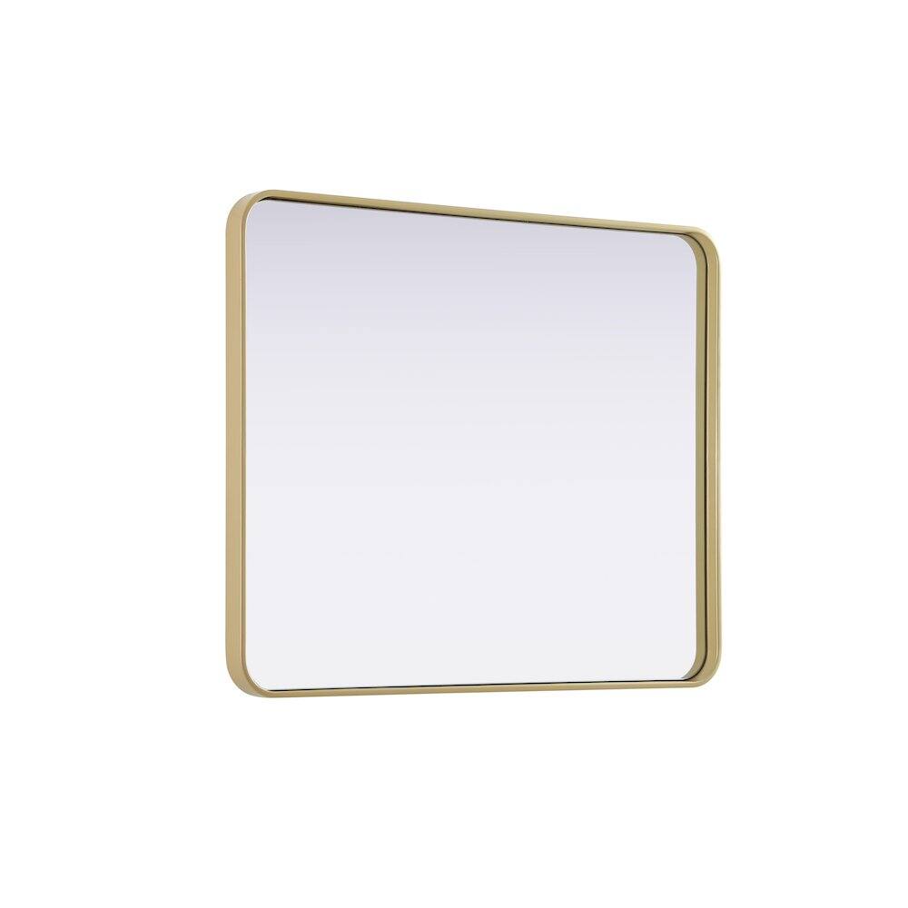 Alt View 1. Elegant Decor - Contour Metal Rectangle Mirror 30x36 in Brass - Brass.