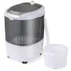 Front. Costway - Portable Mini Counter Top Washing Machine 5.5 lb. Spin Basket Laundry - Grey and White.