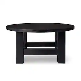 Maven Lane - Marco Round Wooden Coffee Table Rustic Accent Furniture - Aged Black