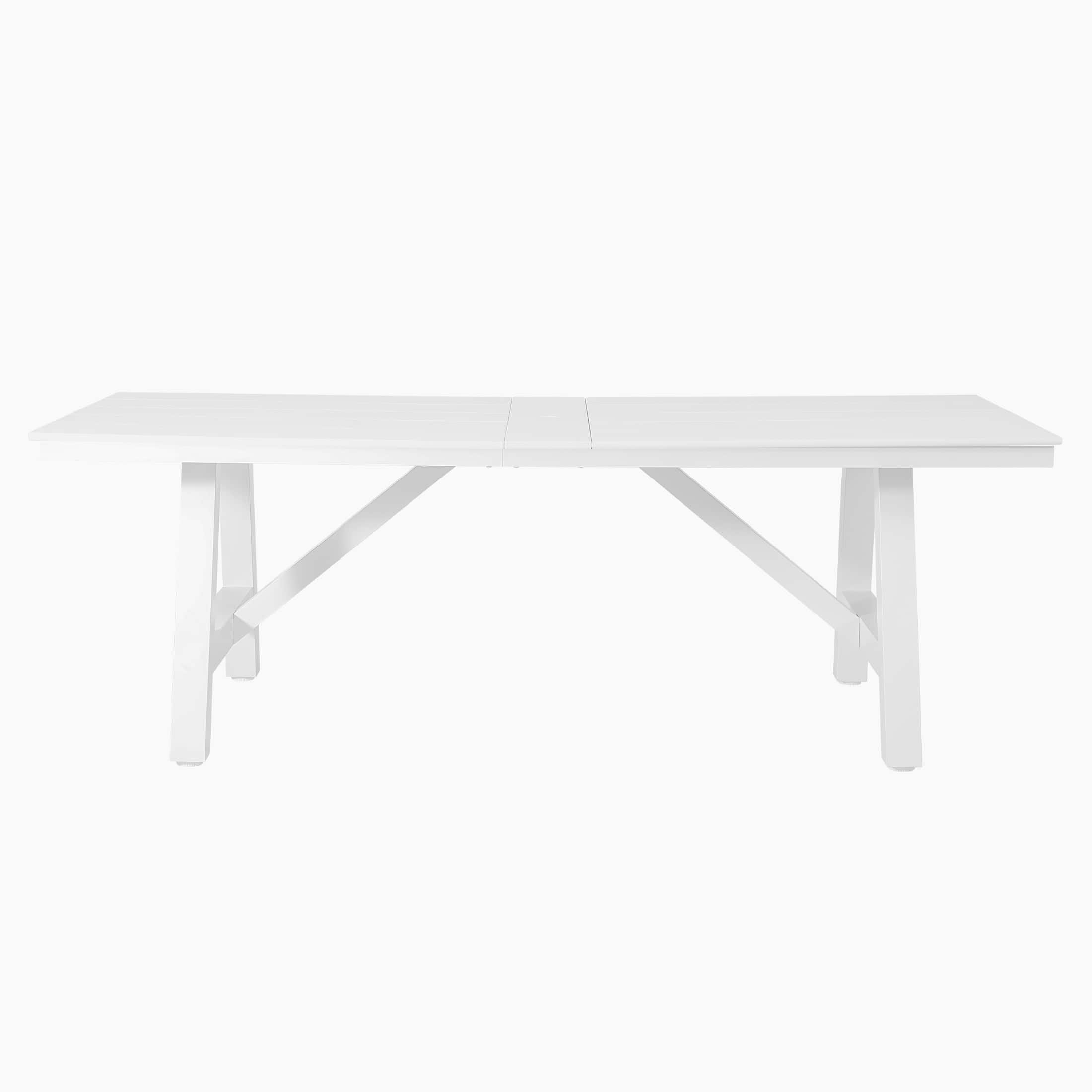 "WestinTrends - Cape May 90"" HDPE Rectangle Outdoor Patio Dining Table With Umbrella Hole and Metal Frame - White" price history on PriceWatchPro