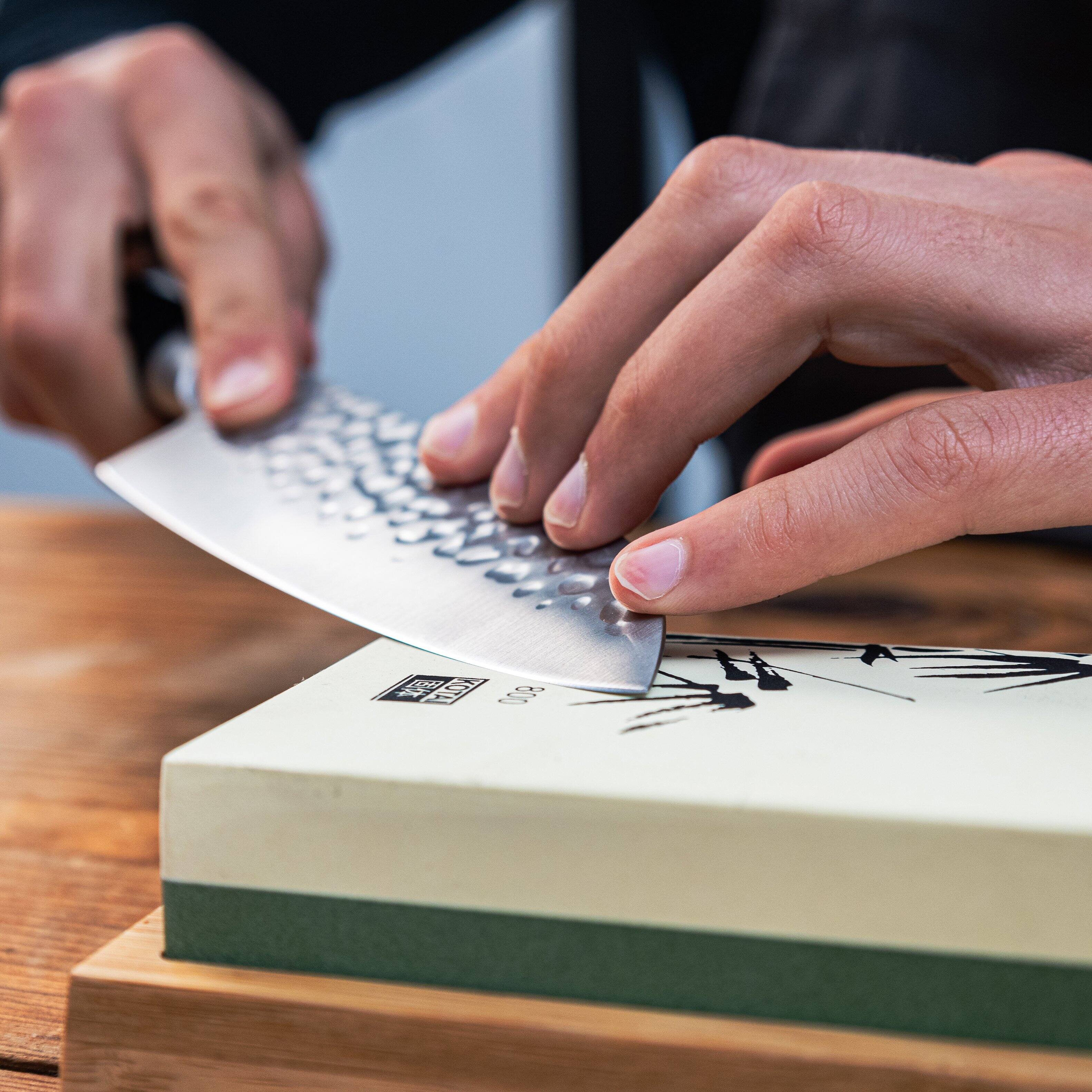 Back. KOTAI - Dual-Grit 180/800 Ceramic Whetstone Kitchen Knife Sharpening Set.