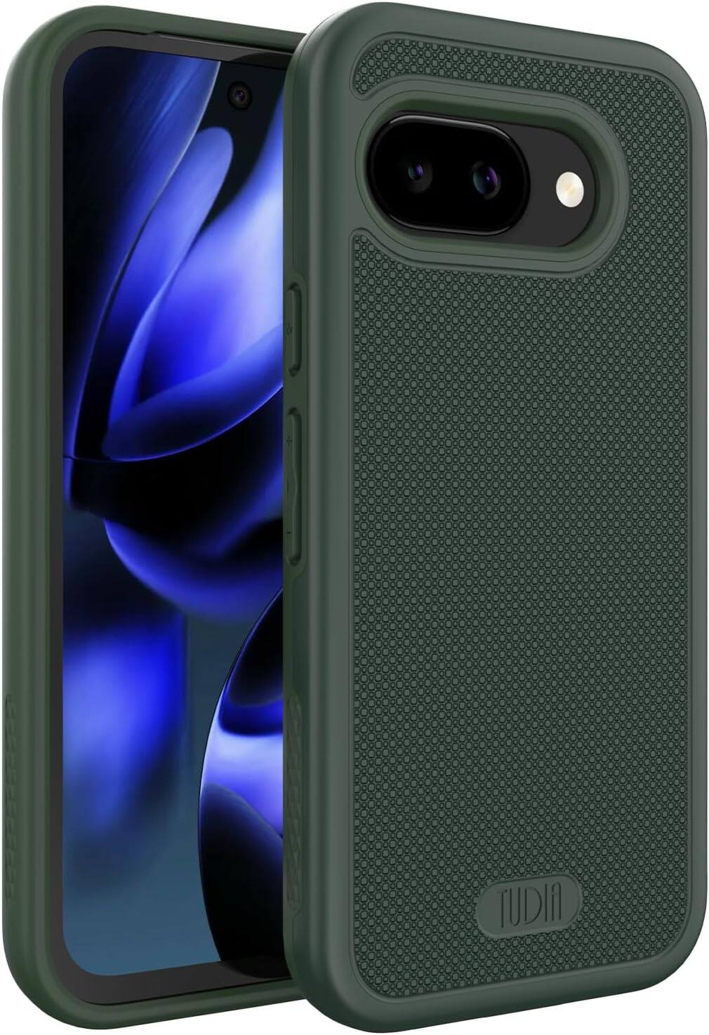 Front. TUDIA - TUDIA MergeGrip for Google Pixel 9a Case 2025 Military Grade - Pine Green - Pine Green.