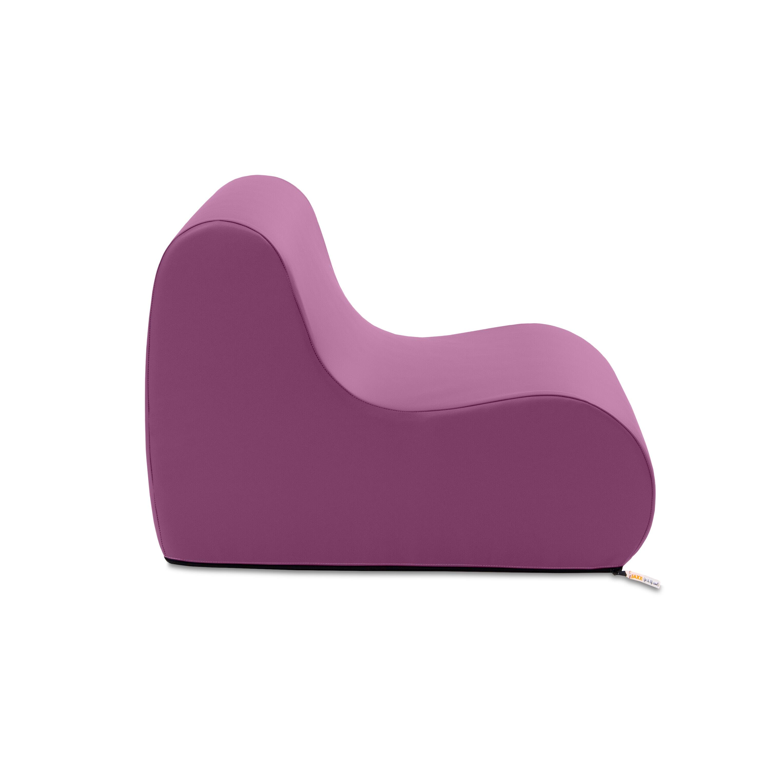 Angle. Jaxx - Jaxx Midtown Small Classroom Soft Foam Chair - Premium Vinyl Cover, Purple - Purple.