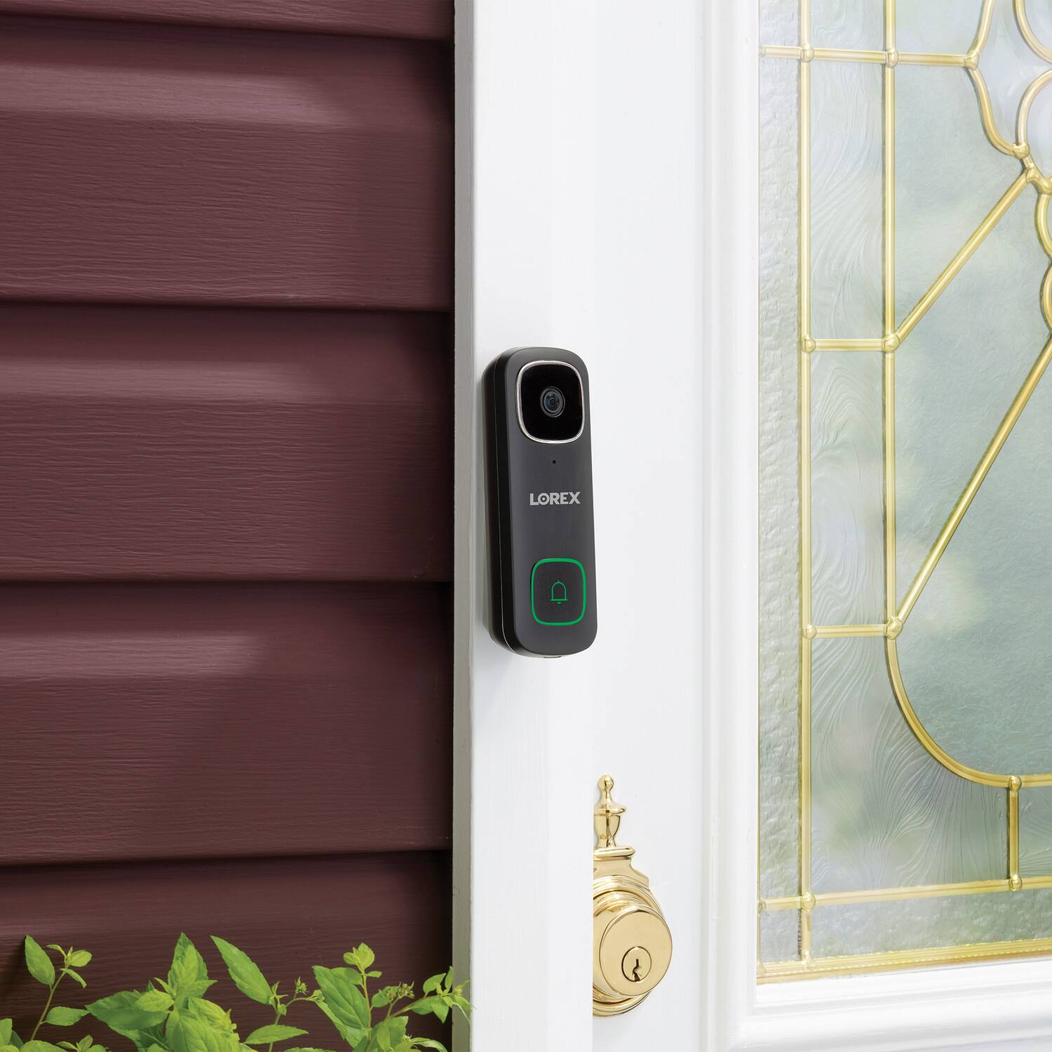 Angle. Lorex - 2K QHD Wired Smart Video Doorbell with Person Detection - Black.