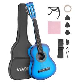 VEVOR - 30-Inch Classical Guitar Starter Kit, Wooden Acoustic Guitar for Beginners, Includes Nylon Strings, Gig Bag, Strap - Blue