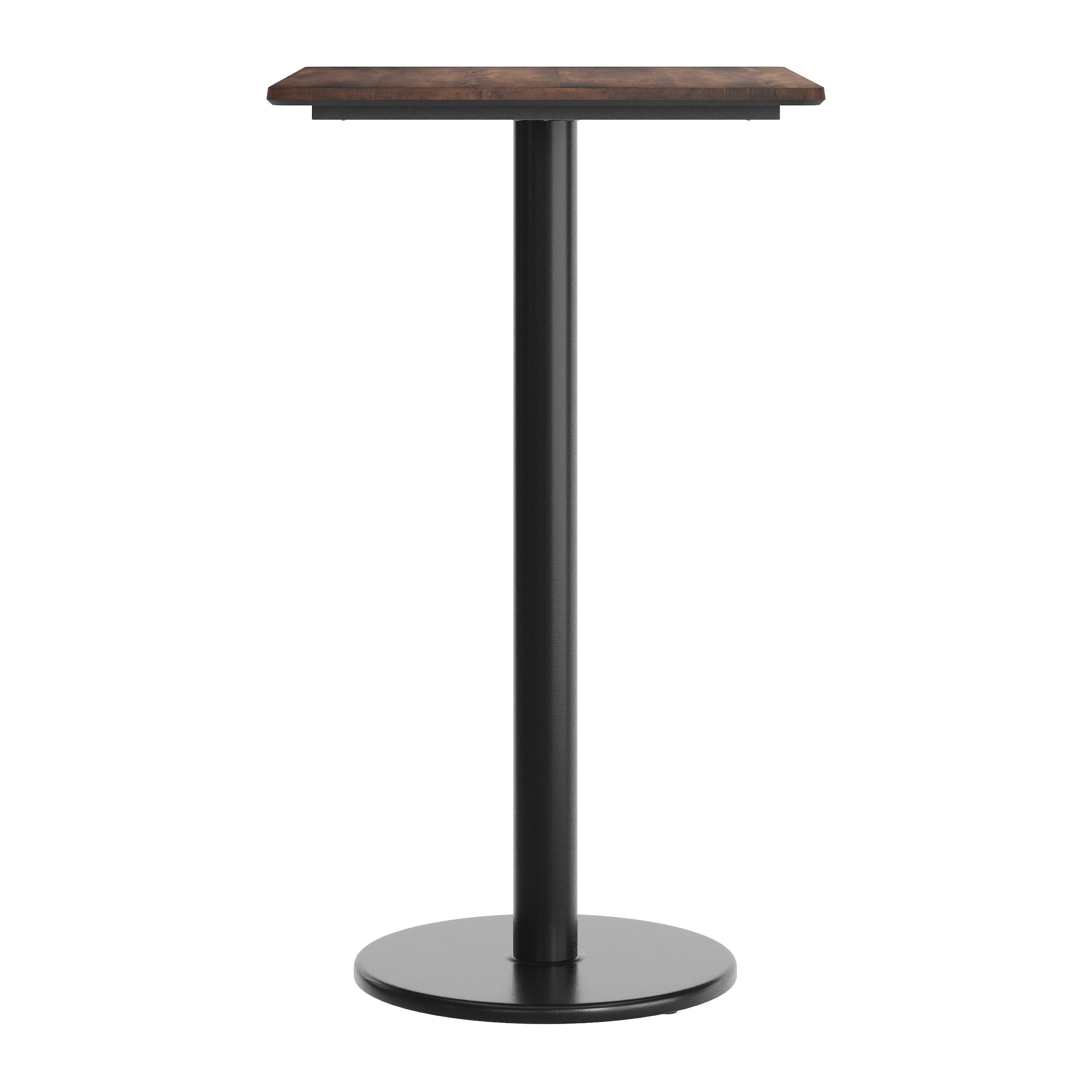 Alt View 7. Emma + Oliver - PureShield Tabletop with Seam-Free Surface Innovation and Bar Height Base - Dark Brown/Black Base.