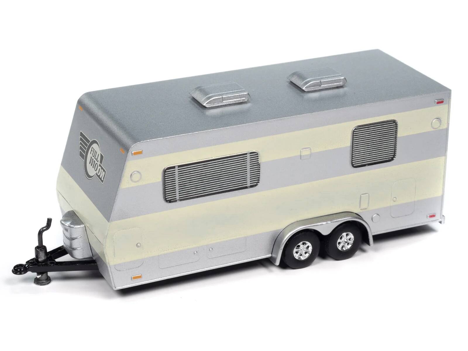 Back. Johnny Lightning - 1953 Buick Super Cream with Travel Trailer Limited Edition "Tow & Go" Series 1/64 Diecast Model Car by Johnny Lightning - Cream.