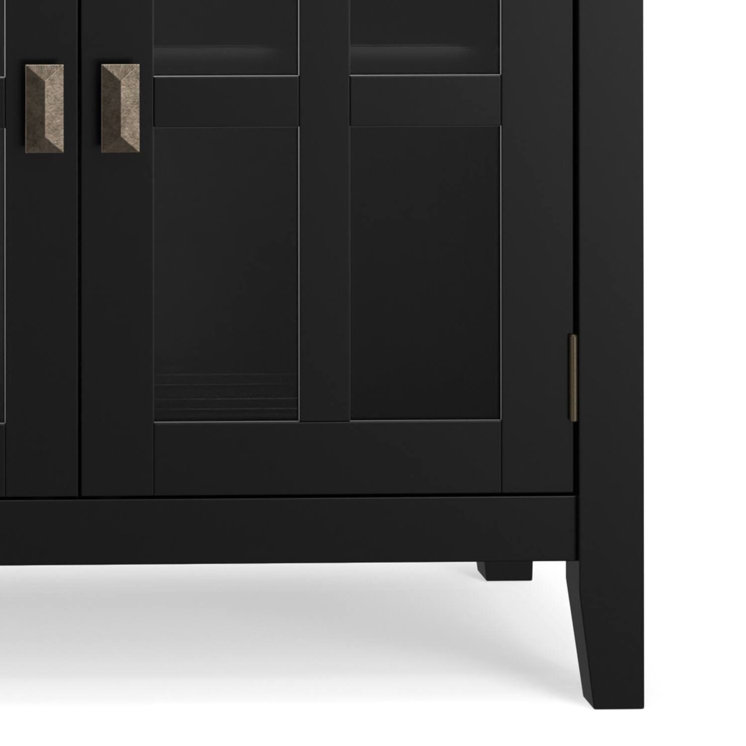 Alt View 4. Simpli Home - Artisan 60 inch Wide Solid Wood Transitional Large 4 Door Sideboard Buffet in Black - Black.