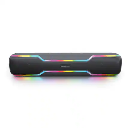 Front. HyperGear - HyperBeam LED Wireless Speaker - Black.