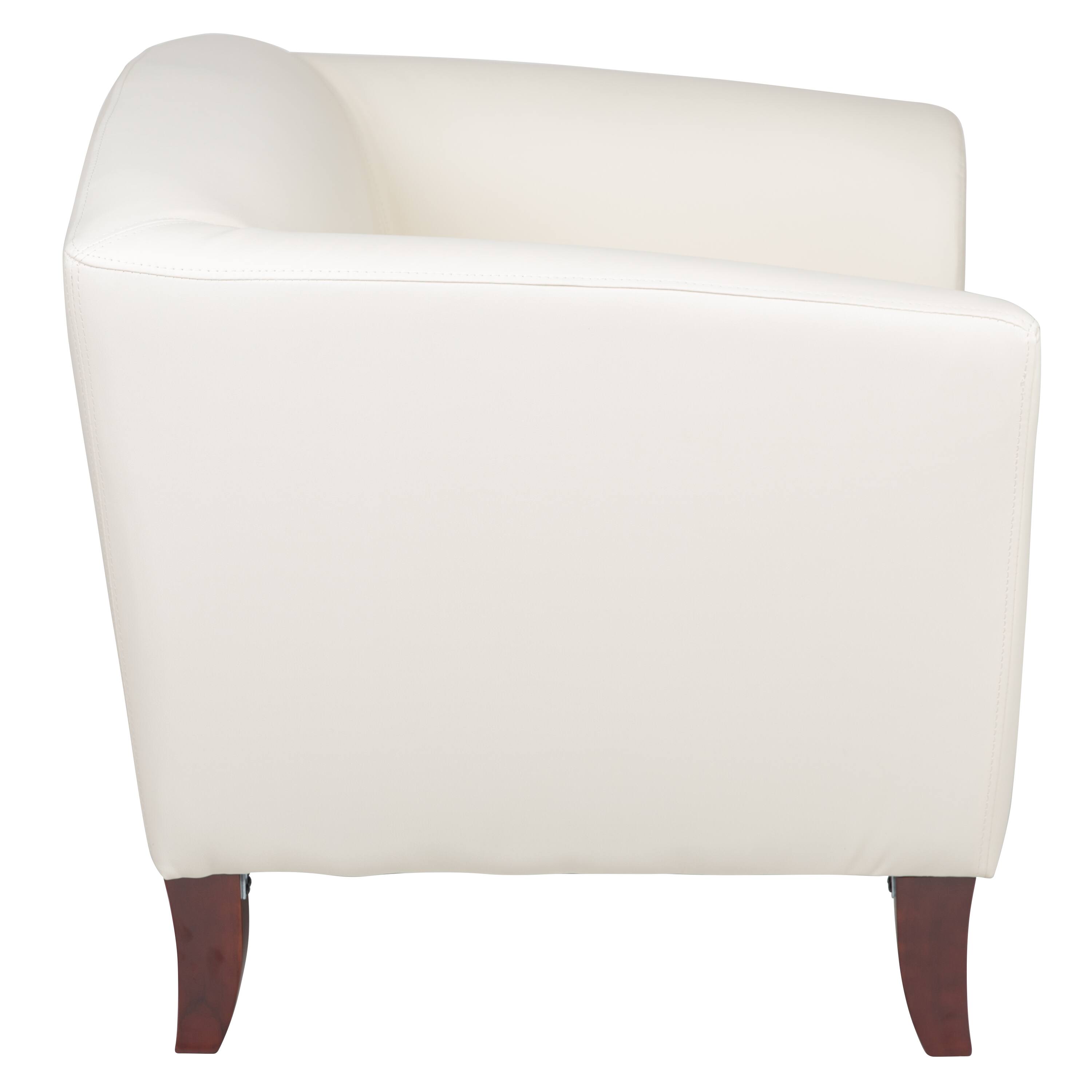 Alt View 5. Emma + Oliver - LeatherSoft Living Room/Reception Chair with Cherry Wood Feet - Ivory.