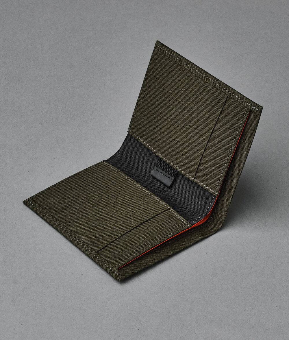 Left. ALPAKA - Ark Bifold Cash Wallet - Wallet for Men,Slim Design with RFID Protection - Army Green Axoflux 300D.