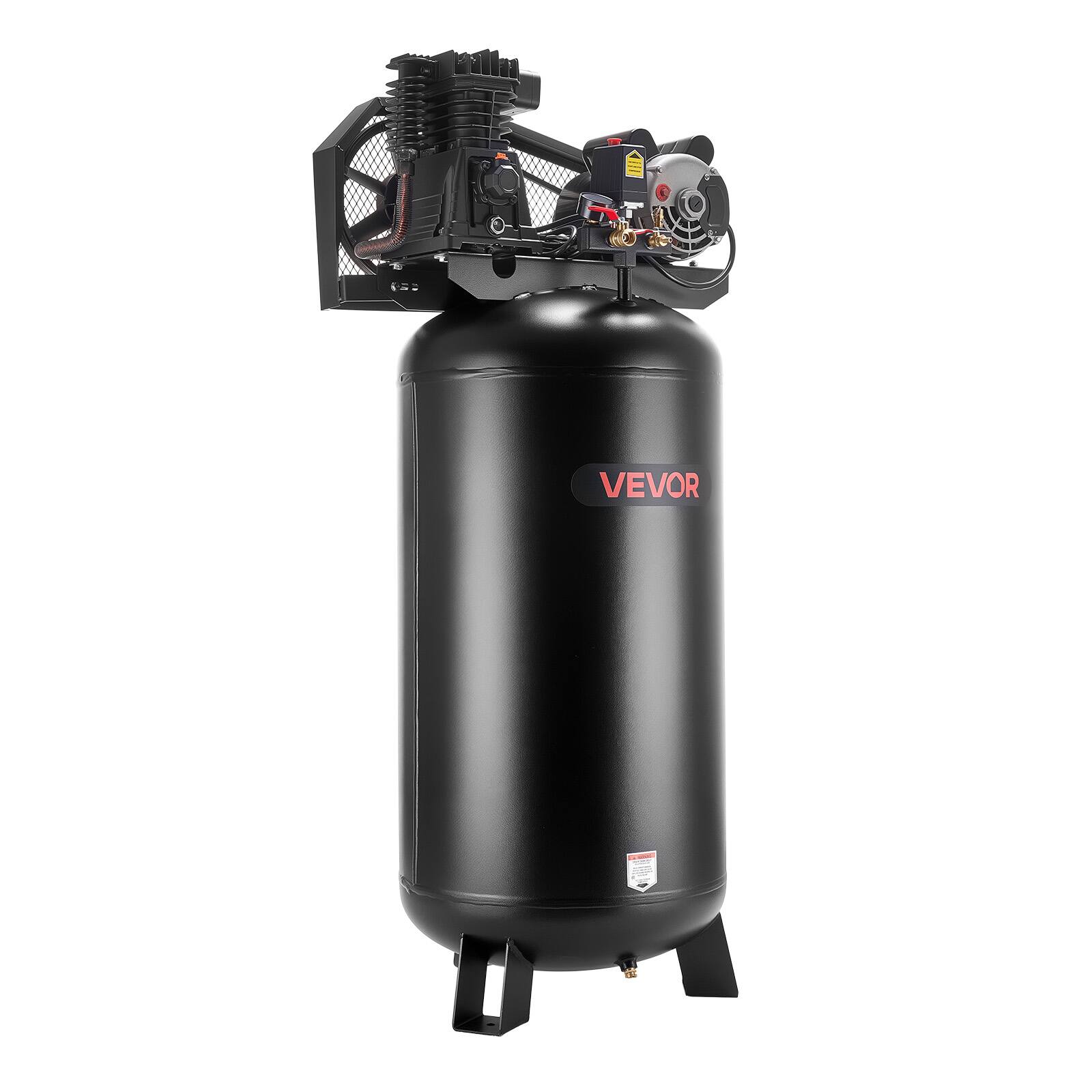 Front. VEVOR - 60 Gallons Heavy-Duty Air Compressor,3.7HP 8 SCFM at 90PSI Air Compressors Max 155PSI Pressure,Oil-Lubricated Compressor - Black;Orange.