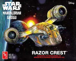PopMarket - AMT Star Wars: The Mandalorian & Grogu Razor Crest 1/72 Scale Scale Model Kit - COLLECTIBLES - Multicolor