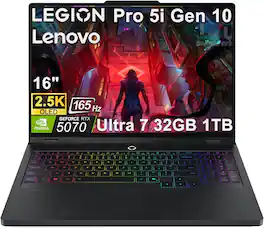 Lenovo - Legion Pro 5 16" 2.5K OLED Gaming Laptop - Intel Core Ultra7 255HX with NVIDIA GeForce RTX 5070 - 32GB RAM - 1TB SSD - Eclipse Black