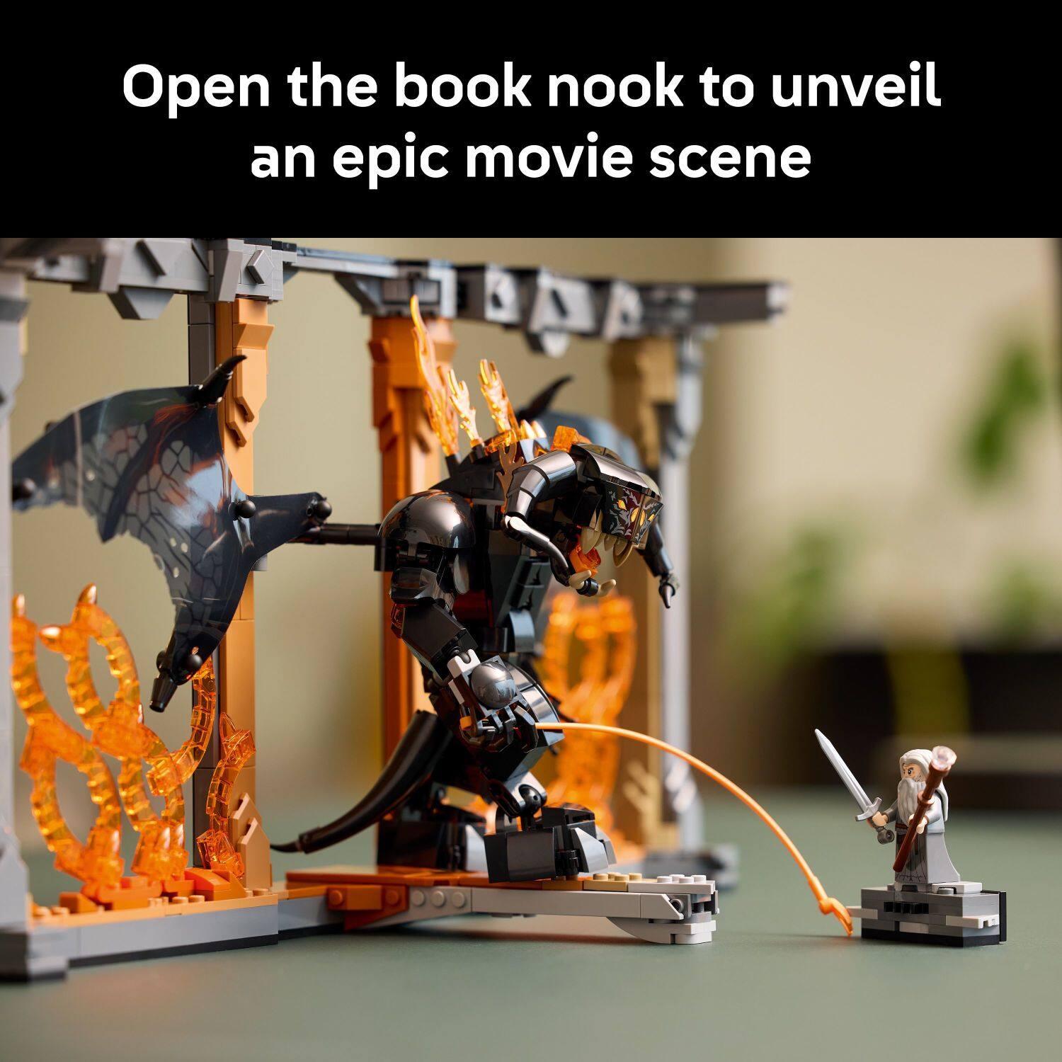 Open the book nook to unveil an epic movie scene.