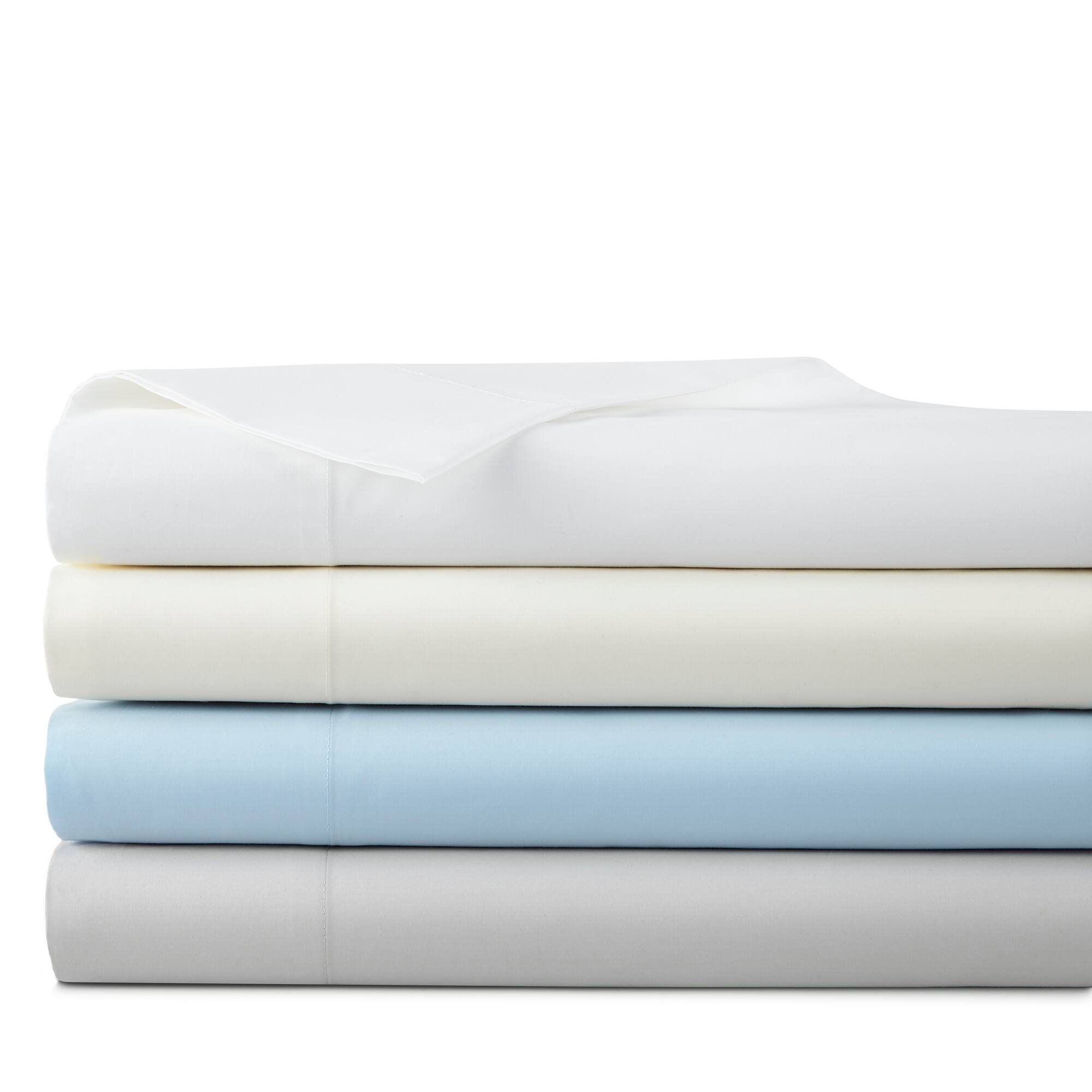 Alt View 1. Shavel Home Products - 400 Thread Count Cotton Sateen Sheet Set, Queen, Sky Blue - Sky blue.