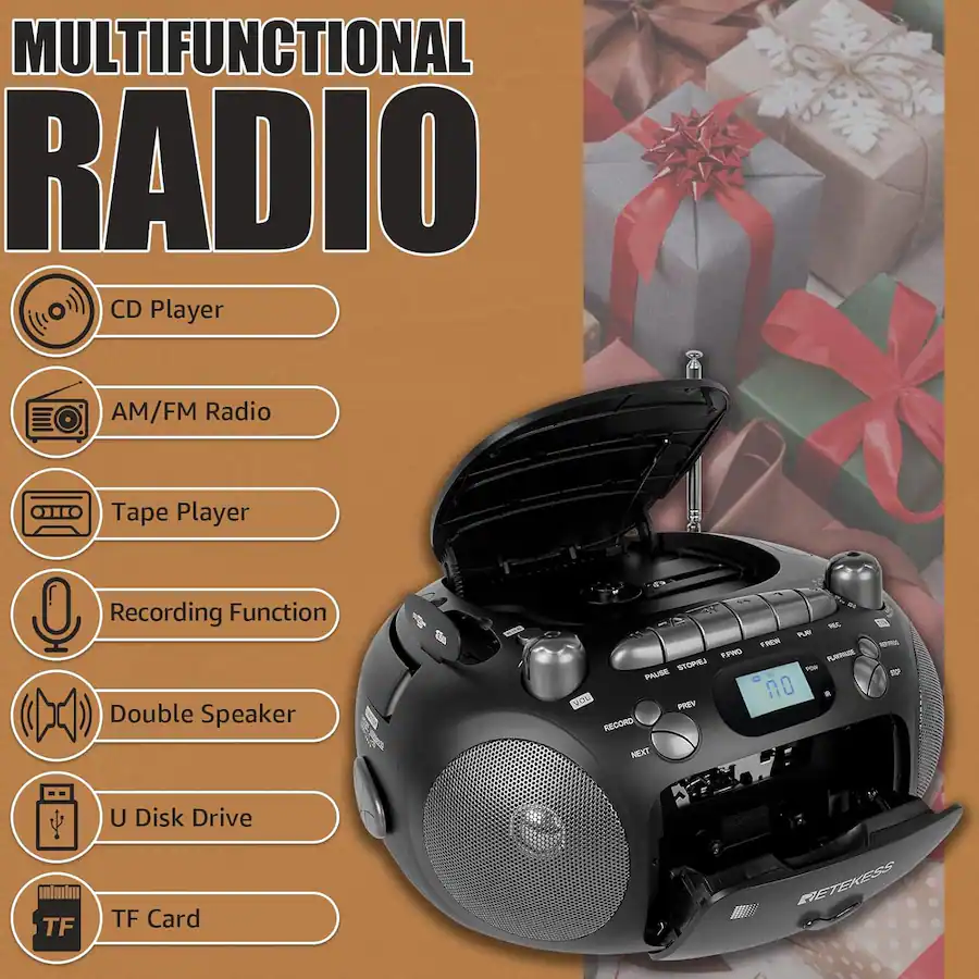 Recording Transcipt Example Retekess TR630 CD Cassette Player, Boombox CD Player | for Family, AM ...