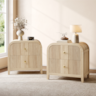 ModernMate - Nightstand with 2 Drawers Fluted Modern Wood 24" Nightstand End Table for Bedroom Living Room - Natural Oak