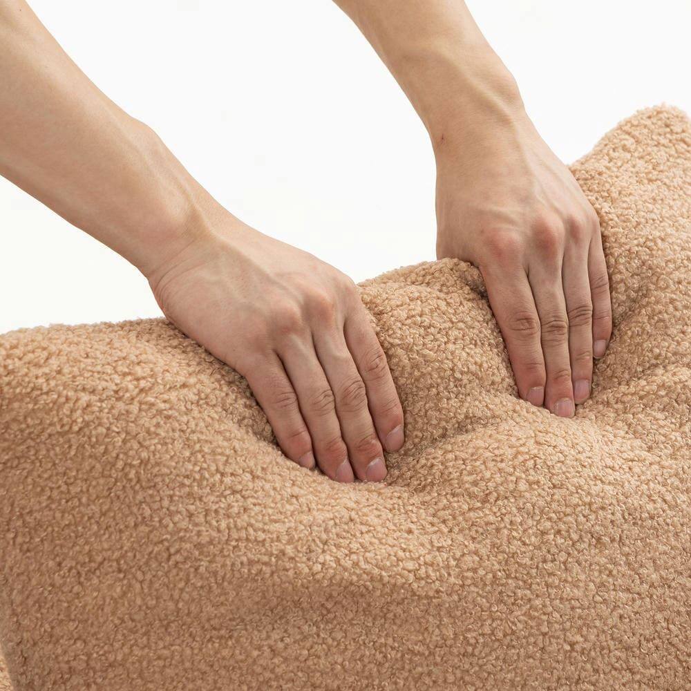 Alt View 4. Kadyn - L-Shaped Full Foam Sectional Sofa, 5 Pillows, Compressed Shipping, Flannelette, Space Saving Design, Brown - Brown.