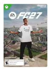 XBOX SERIES X/S XBOX ONE
EA SPORTS
FC27
Emirates FLY BETTER
REQUIRES CONTENT DOWNLOAD
EVERYONE In-Game Purchases (Includes Random Items) Users Interact ESRB GAME