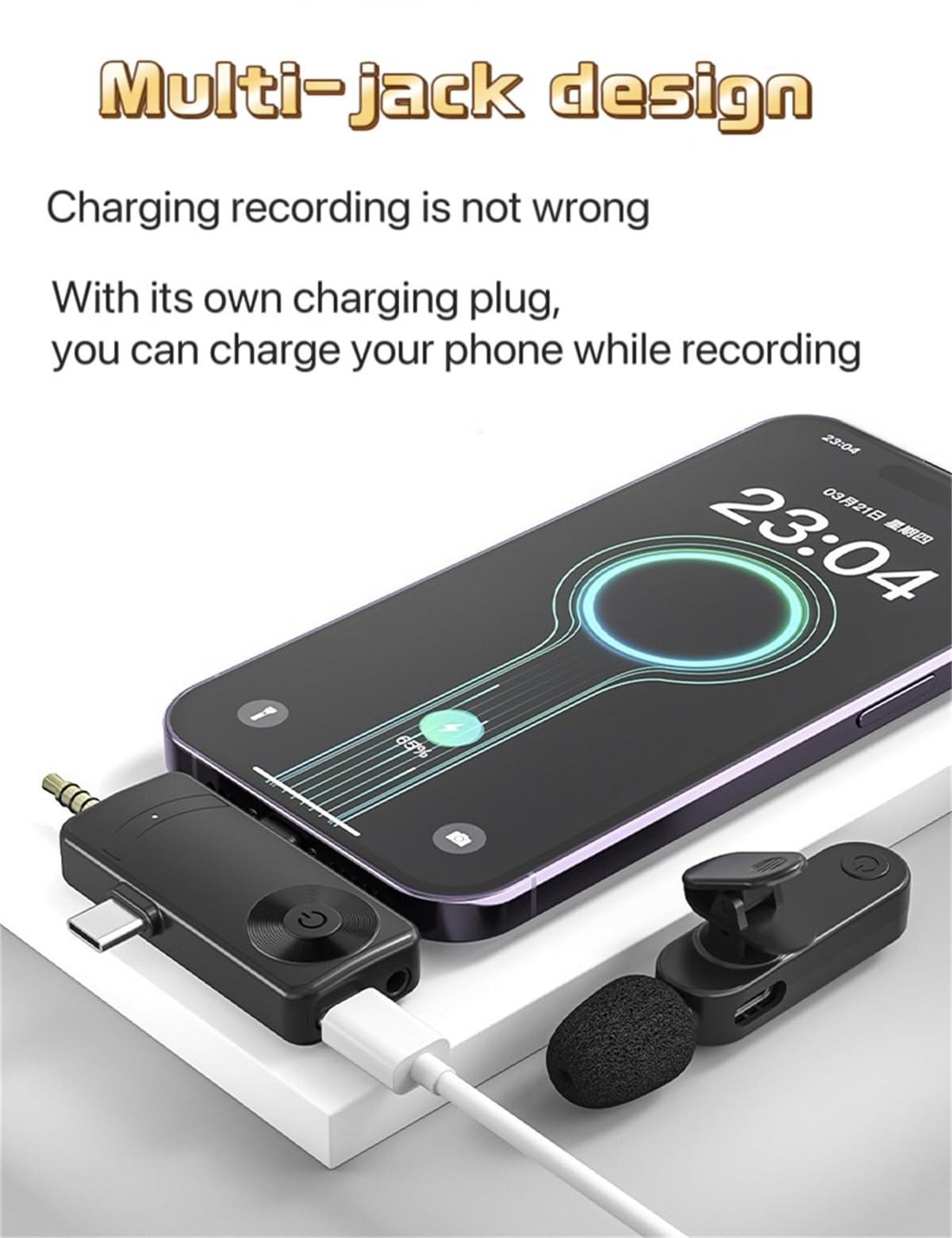 Multi-jack design

Charging recording is not wrong

With its own charging plug, you can charge your phone while recording
