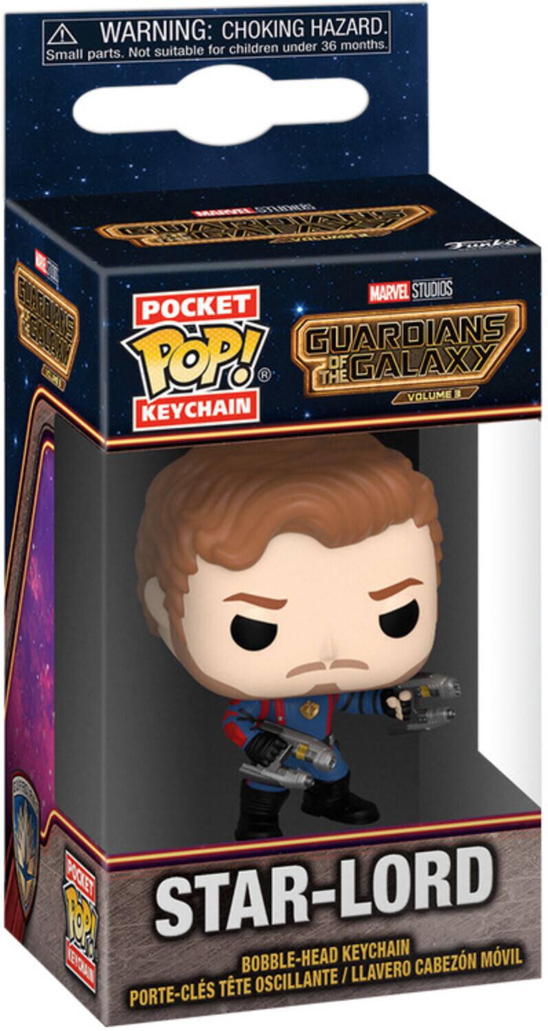 ! WARNING: CHOKING HAZARD. Small parts. Not suitable for children under 36 months. MARVEL STUDIOS POCKET POP! GUARDIANS THE GALAXY VOLUME 3 KEYCHAIN STAR-LORD BOBBLE-HEAD KEYCHAIN PORTE-CLÉS TÊTE OSCILLANTE / LLAVERO CABEZON MÓVIL