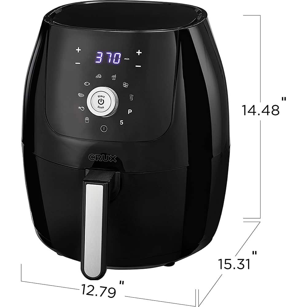 CRUX 6 Quart Digital Air Fryer with Nonstick Removable Dishwasher
