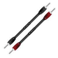 AudioQuest - Dragon BiWire Jumpers 0.7' w/ 1000 Series Connectors with Banana to Banana Connectors - Black on Black - Front_Zoom