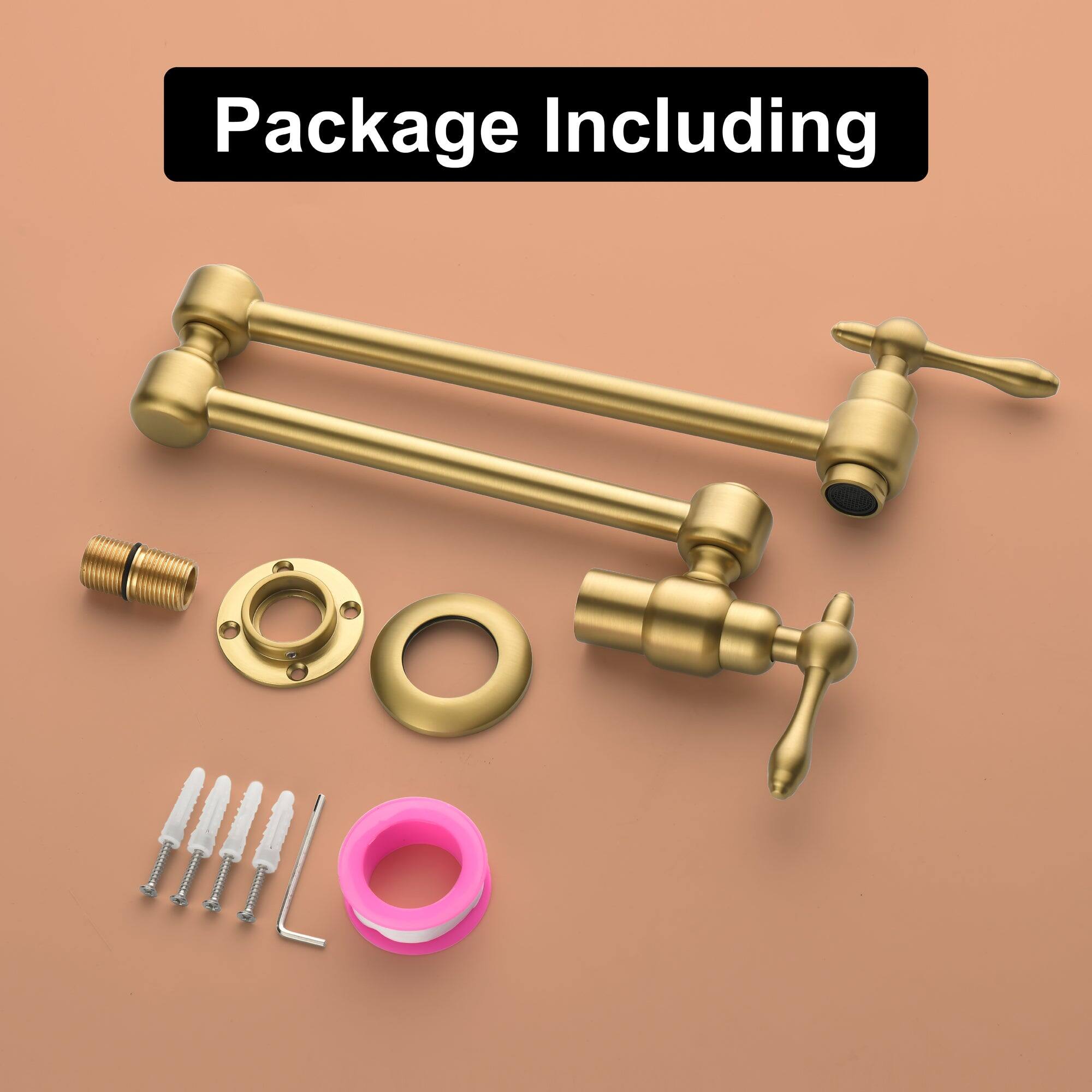 Package Including

- 1 x Faucet
- 1 x Faucet Handle
- 1 x Faucet Valve
- 1 x Faucet Ring
- 1 x Faucet Washer
- 1 x Faucet Nut
- 1 x Faucet Screw
- 1 x Faucet O-Ring