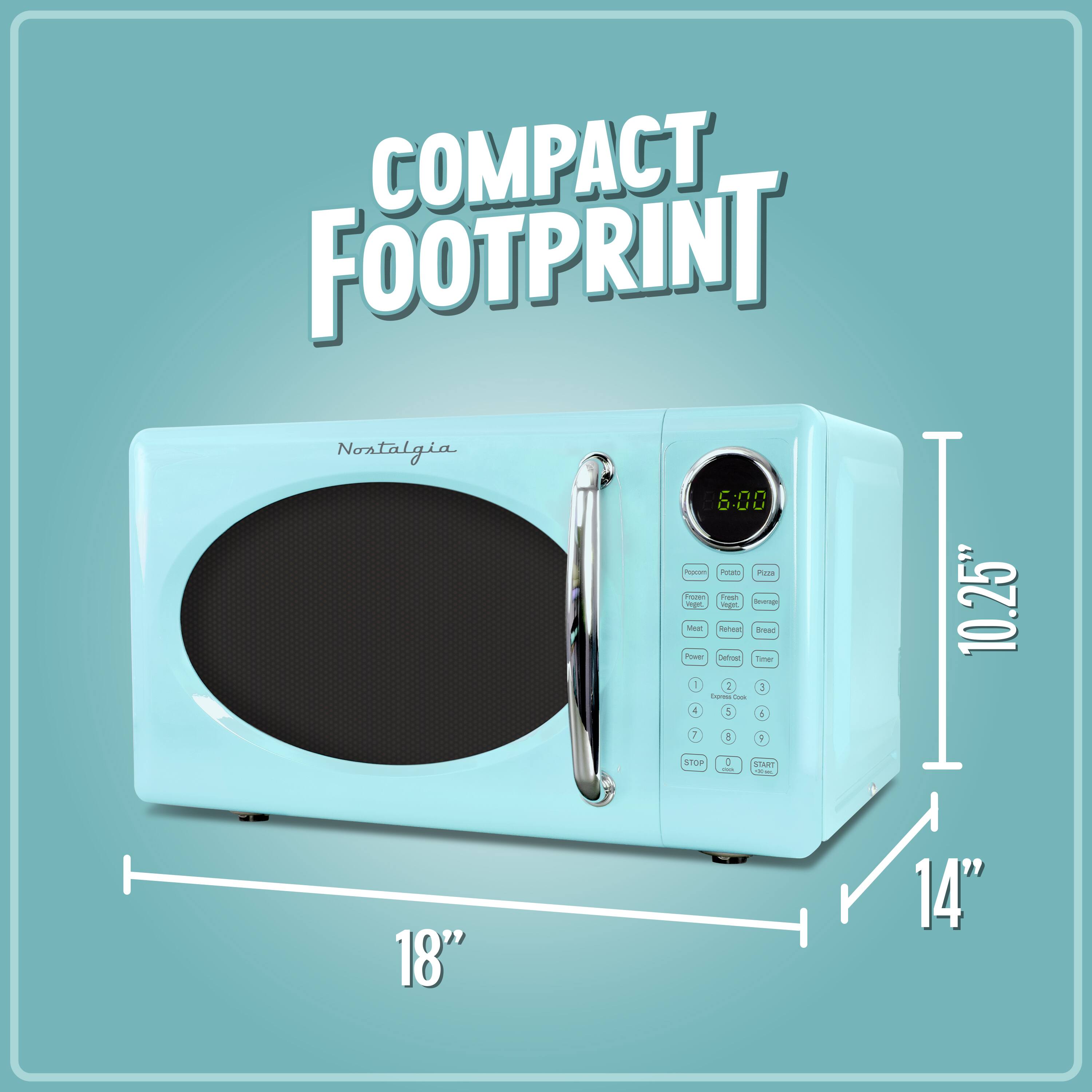 COMPACT FOOTPRINT  
Nostalgia  
6:00  
18" x 14" x 10.25"