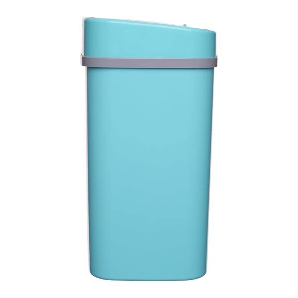 Back. Nine Stars - Rectangular Motion Sensor Trash Can 3.2 Gallon ABS.