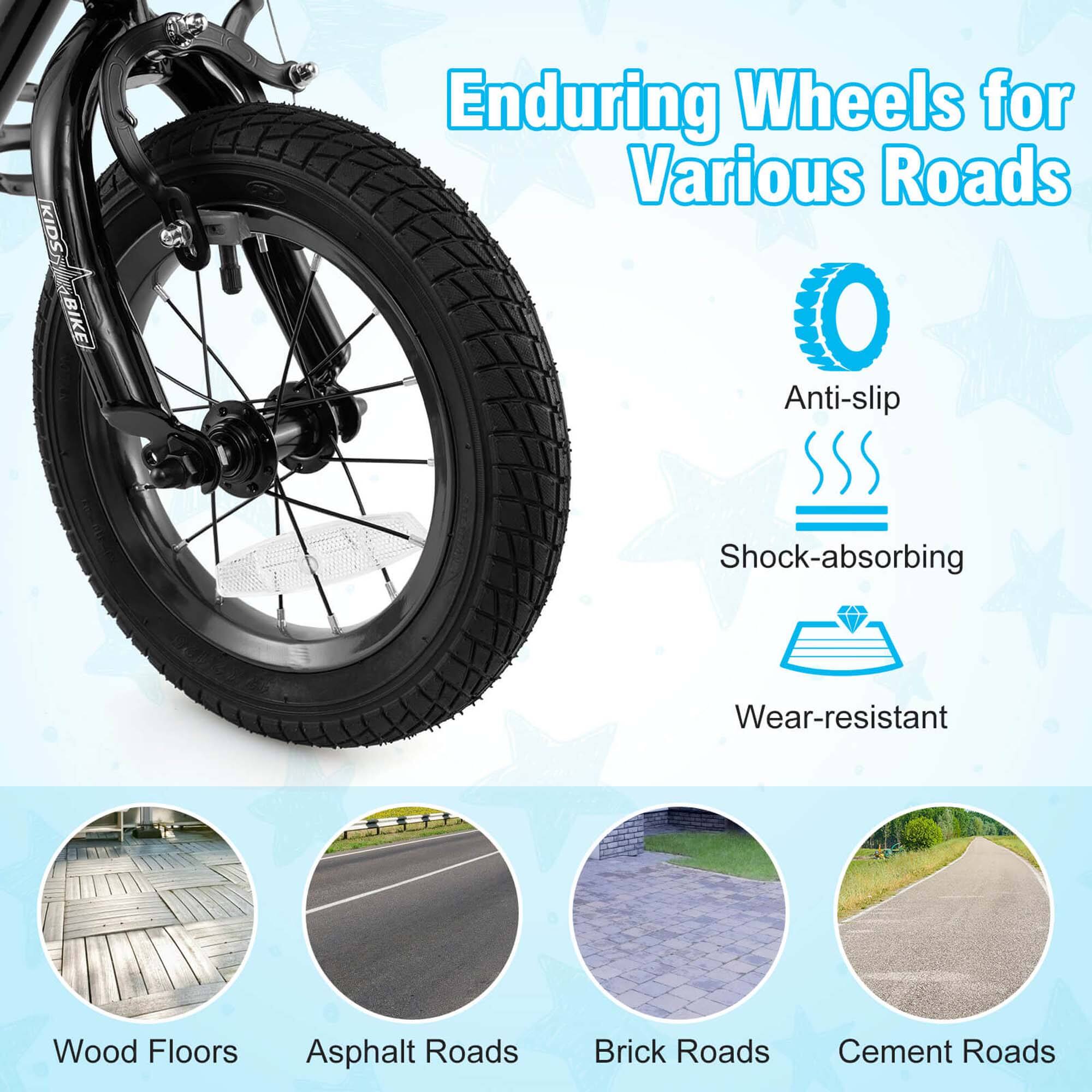 Enduring Wheels for Various Roads

- Anti-slip
- Shock-absorbing
- Wear-resistant

Wood Floors  
Asphalt Roads  
Brick Roads  
Cement Roads