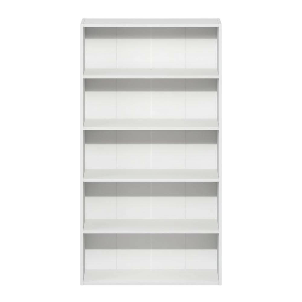 Back. FurniFact - Wooden bookcase with clean design - White.