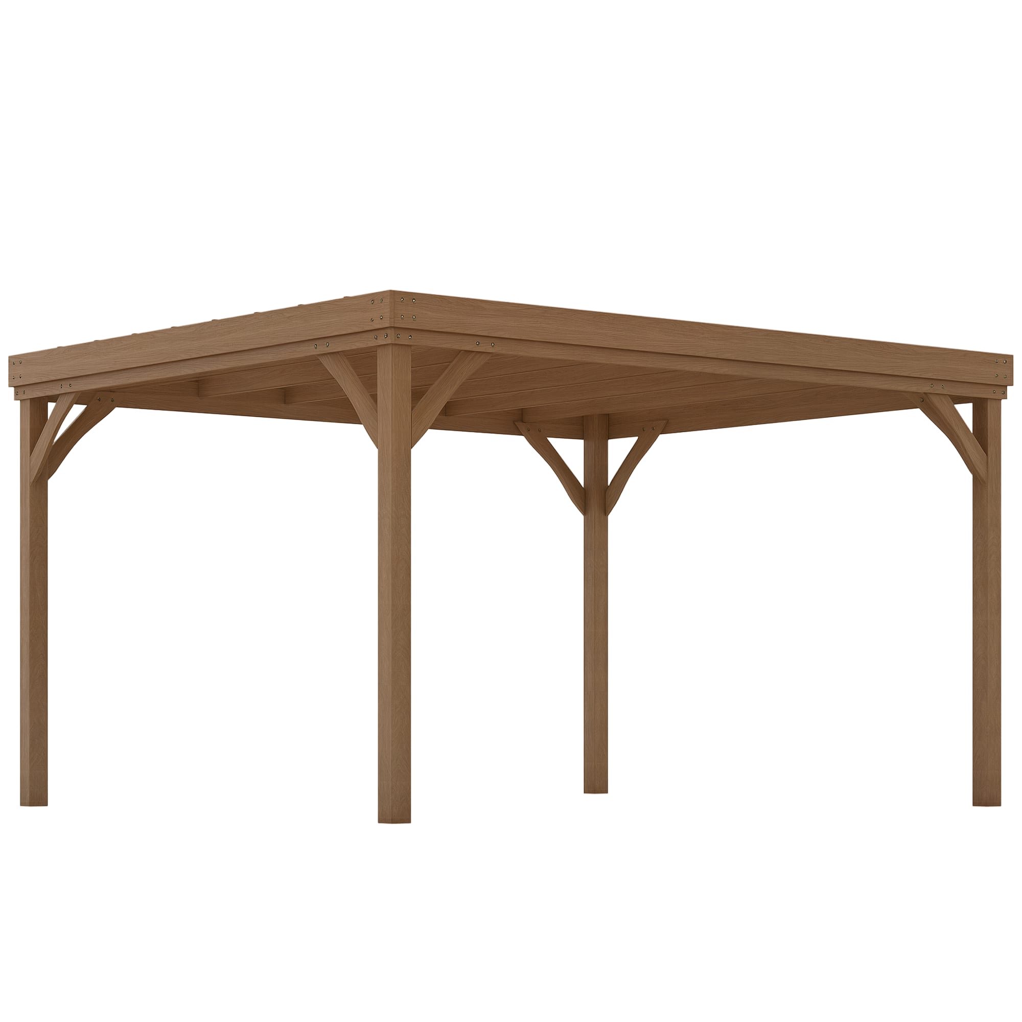 Outsunny - x 12' Outdoor Wooden Pergola, Grape Vine Gazebo with Concrete Anchors for Garden, Patio, Backyard - Brown