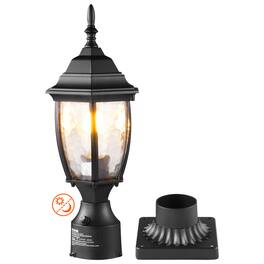 VEVOR - Dusk to Dawn Outdoor Post Light, 15.75 in Height, Waterproof Lamp Post Light Fixture - Black