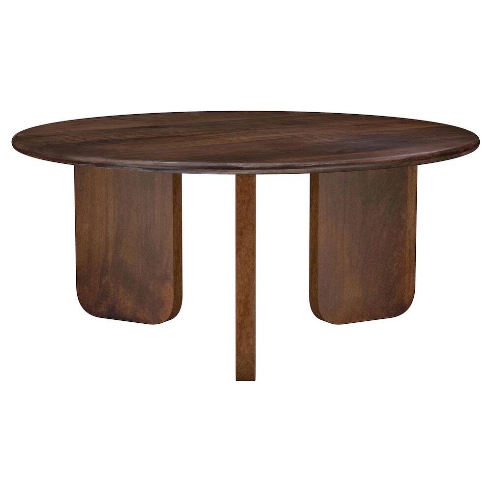 Alt View 2. Coaster Co. of America - Dale Round Solid Mango Wood Coffee Table Brown - Brown.