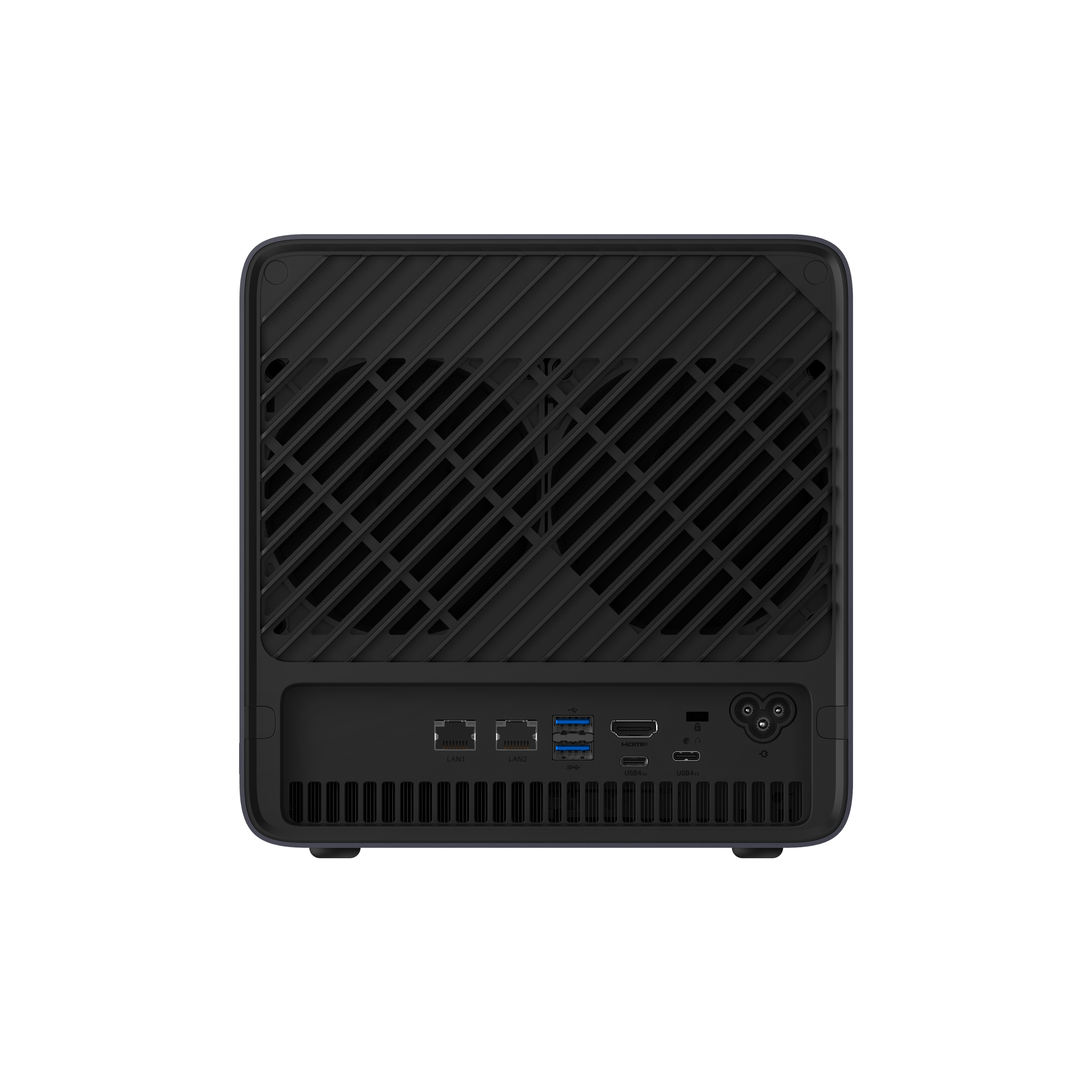 Back. Minisforum - MINISFORUM N5 MAX AI NAS MINI PC, AMD Ryzen™ AI Max+ 395, 64GB LPDDR5X + 128GB OS, Radeon 8060S.